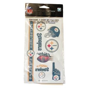 NFL National Football League Pittsburgh Steelers Temporary Tattoos Logo Helmet